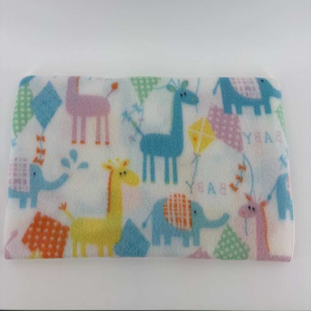 Greenbrier International Baby Fleece Blanket Elephant Giraffe Kite Print 29x29